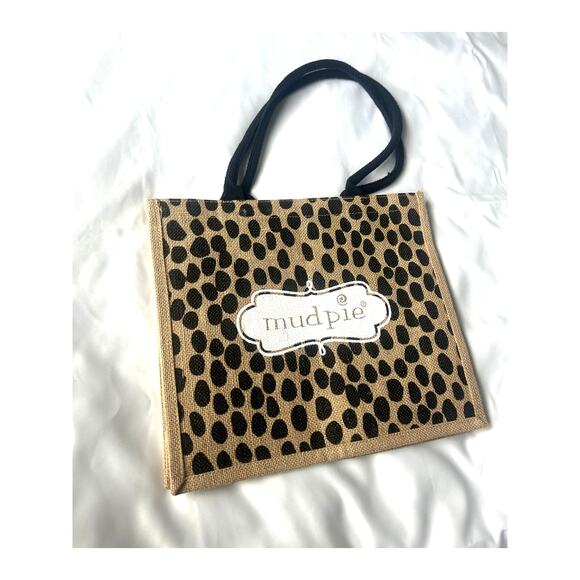 Mudpie Jute Tote Bag Animal Print - Picture 2 of 5
